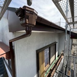 小川町　破風板金工事　雨樋交換工事